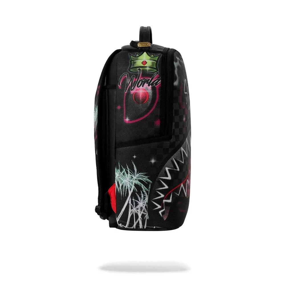 Spray Session Backpack Multi Airbrused Shark Graphic Adjustable Strap SPR326